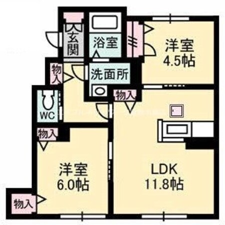 ラフィネ　Ａ棟の物件間取画像